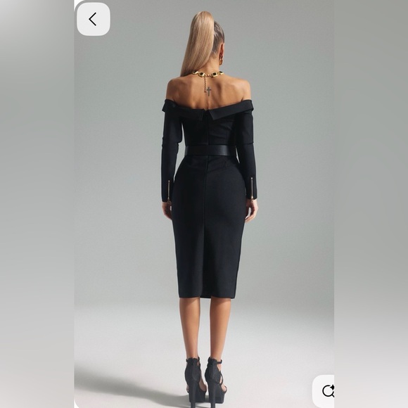 Bella Barnett Off-Shoulder Bandage Midi Dress - New With Tags - Picture 2 of 6